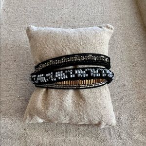 Stella & Dot velvet beaded wrap bracelet